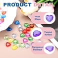 thumbnail image 3 of Acrylic Heart Rhinestone, 12mm Crystal Gems Rhinestone Plastic Gems Jewelry Stickers, Purple 50 Pcs, 3 of 7