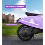 ORFELD 24V Kids Electric Motorcycle,Retro-Style Ride-On Toy for Ages 8-15, 14MPH Max Speed, LED Lights & Music, All-Terrain Tires,Purple