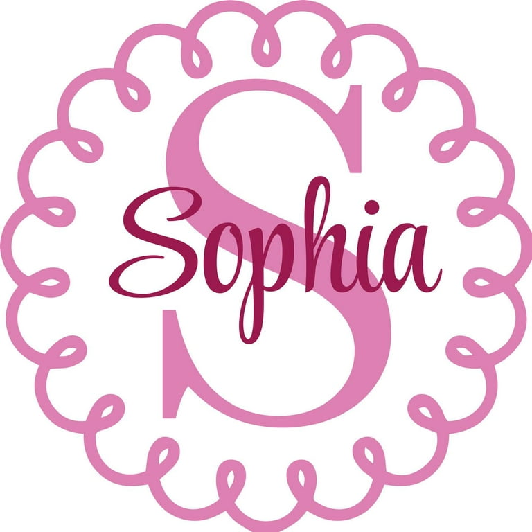 Personalized Name Vinyl Decal Sticker Custom Initial Wall Art Decor Baby  Girls Design Nursery Room Bedroom 12 Inches X 12 Inches 
