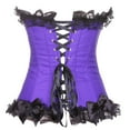 thumbnail image 6 of Elainilye Fashion Corset Tops for Women V-neck Waist Protection and Belly Tightening Shapewear Court Corset Bustier,Purple, 6 of 8