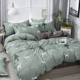thumbnail image 4 of Edredón de cuatro piezas de algodón con aloe vera y lijado sencillo, juego de cama de tres piezas para dormitorio, 4 of 6