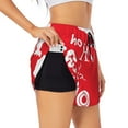 thumbnail image 3 of Lsque Saying Ho Ho Ho Printed Women's Running Shorts with Liner Pockets,Elastic Quick Dry Workout Athletic Gym Yoga Shorts,Womens High Waist Shorts-XX-Large, 3 of 9