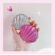 thumbnail image 2 of Espejo de maquillaje portátil de doble cara con forma de corazón y concha de hada para niña, 2 of 3