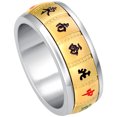 thumbnail image 1 of Rotate Mahjong Ring Metal Mahjong Charm Ring Jewelry Cool Ring for Male, 1 of 6