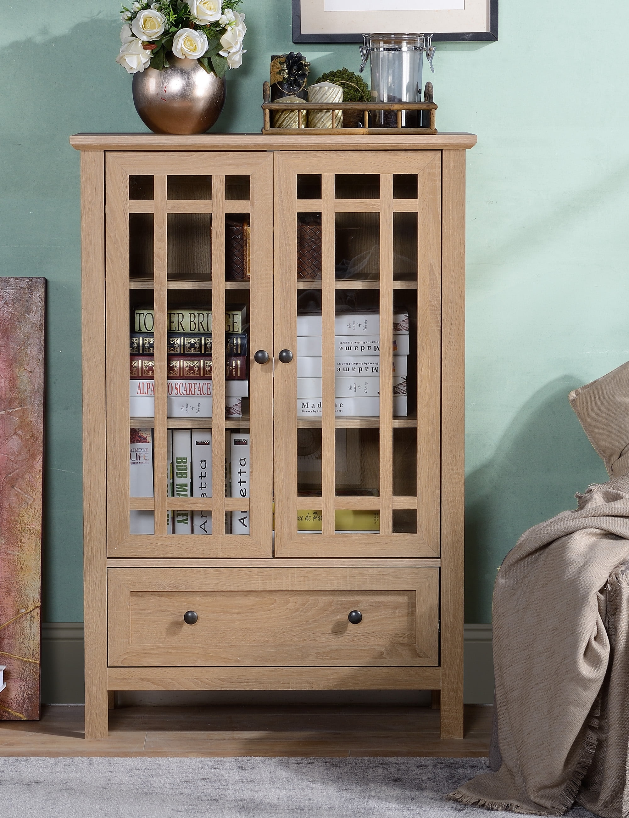 Light Oak Finish Accent with Drawer