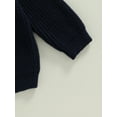 thumbnail image 2 of Infant Toddler Baby Girl Boy Oversized Sweater Chunky Long Sleeve Crewneck Sweatshirt Warm Fall Winter Knit Pullover Tops, 2 of 9
