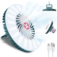 thumbnail image 2 of Portable Camping Fan with LED Light 6.6'' USB Rechargeable Battery Operated Tent Fan with Hanging Hook for Car RV Outdoor Emergency, 2 of 10