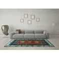thumbnail image 3 of Ahgly Company Indoor Square Persian Light Blue Traditional Area Rugs, 6' Square, 3 of 4