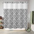 thumbnail image 6 of No Hook Shower Curtain, Black White Shower Curtains for Bathroom with See Through Top Window, Modern Abstract Art Farmhouse Waterproof & Washable Bath Curtain Standard 72"x72", 6 of 9