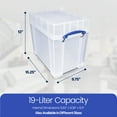 thumbnail image 3 of Really Useful Box Conteneur de Rangement Transparent 19 Litres avec Couvercle à Pression, Lot de 2, 3 of 7