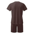 thumbnail image 5 of Men'S Short Sets 2 Piece Trendy Summer Short Sleeve Casual Button Down Shirts Shorts Set Fashion Lightweight Sweat Suit (Coffee,M), 5 of 5