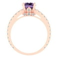 thumbnail image 4 of Clara Pucci 14K Rose Gold 1.47ct Alexandrite Solitaire with Accents Ring, 4 of 8