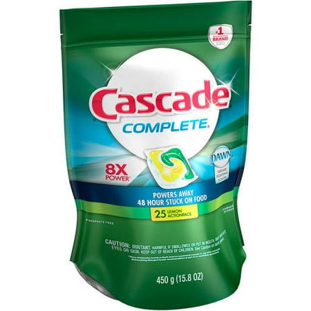 Cascade Complete ActionPacs Dishwasher Detergent Lemon Burst, 25 count
