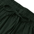 thumbnail image 5 of Amazhiyu Womens Casual Linen Shorts Drawstring Wide Leg Elastic High Waisted with Pockets, 5 of 8