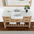 thumbnail image 5 of Villareal 60" Single White Farmhouse Bath Vanity in Weathered Pine with Mirror, 5 of 9