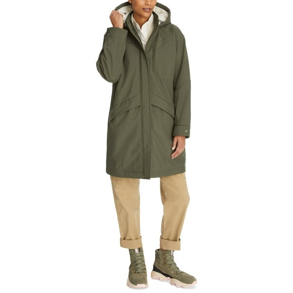 Bass Outdoor Women Parka Coat Small Green Solid