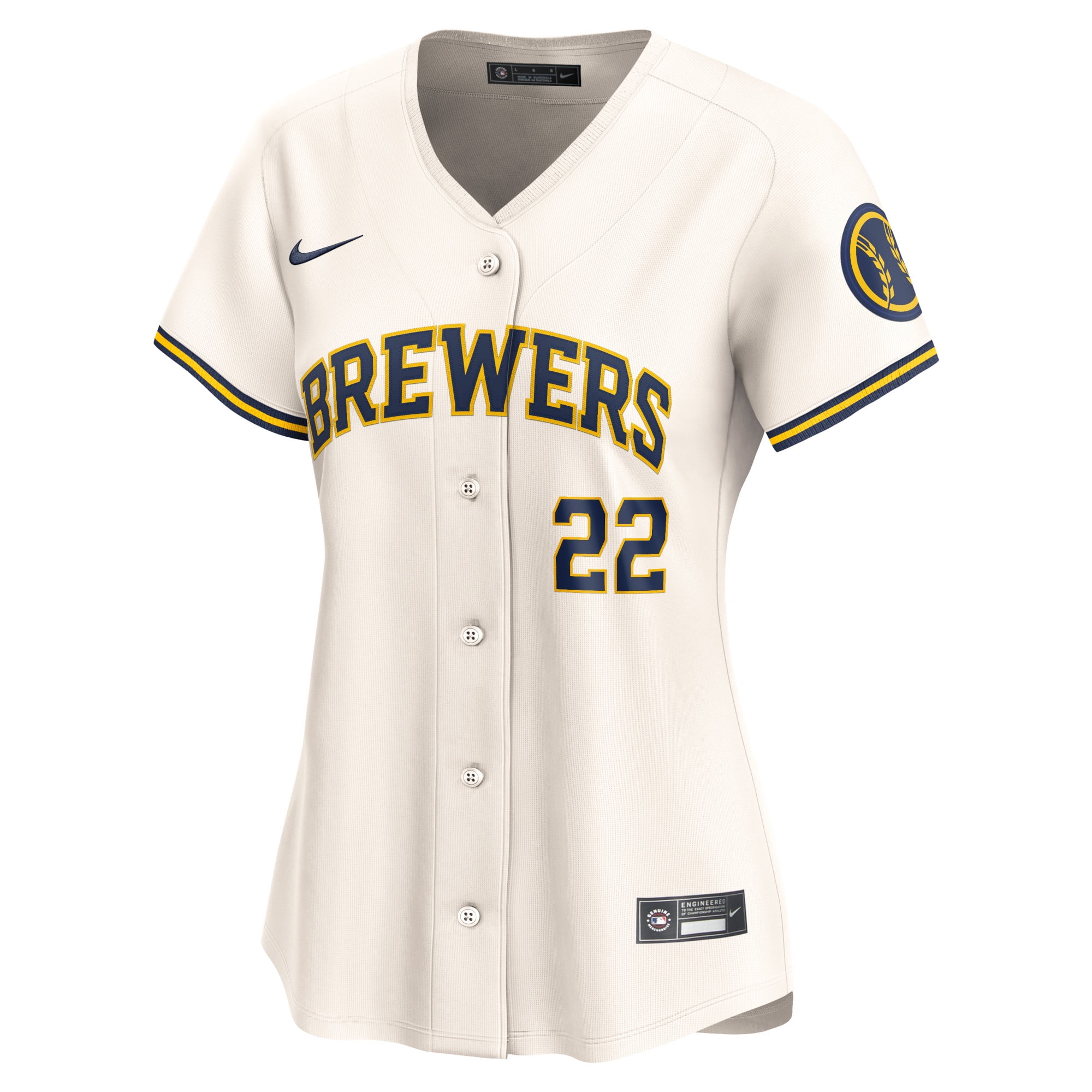 Women's Nike Christian Yelich Cream Milwaukee Brewers Home