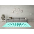 thumbnail image 3 of Ahgly Company Indoor Rectangle Solid Turquoise Blue Modern Area Rugs, 2' x 4', 3 of 4