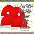 thumbnail image 4 of Christmas Decorations 4pcs Christmas Hat Car Seat Headrest Covers - Car Decorations Christmas Designs To Fit Most Vehicle Headrests, 4 of 5