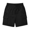 thumbnail image 6 of hlysgo Women's Bermuda Cargo Shorts Elastic Waist Wide Leg Soft Short Summer Beach Vacation Short with Pockets Black,S, 6 of 6
