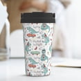 thumbnail image 6 of Uemuo Music Lover Dinosaur Print Carry Insulated Coffee Mug, Travel Mug with Hidden Handle, Insulated Coffee Flask, Leak-proof Travel Mug Insulated Mug for Office, 6 of 8