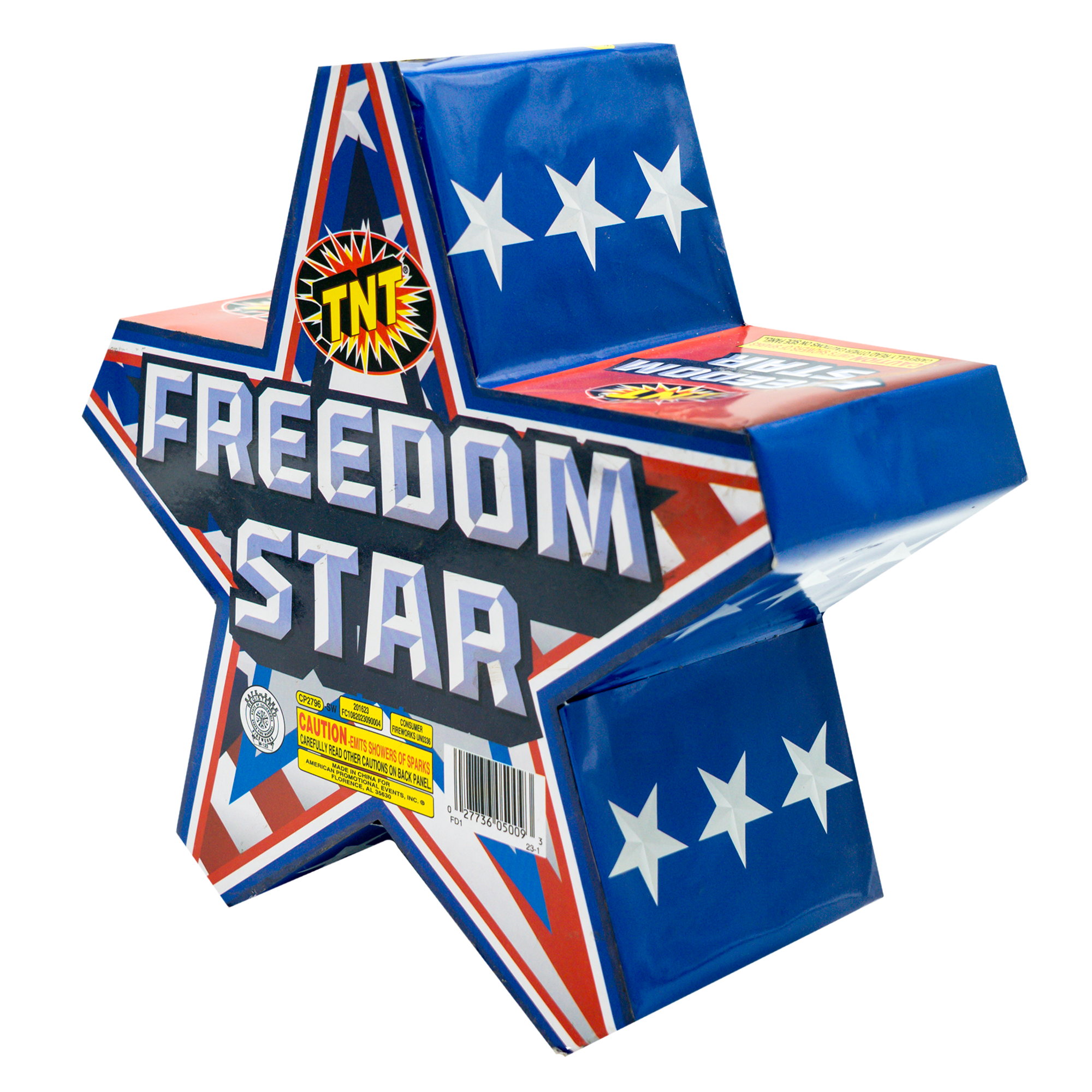 TNT Fireworks Freedom Star Multicolor Ground Based Fountain, Outdoor Party