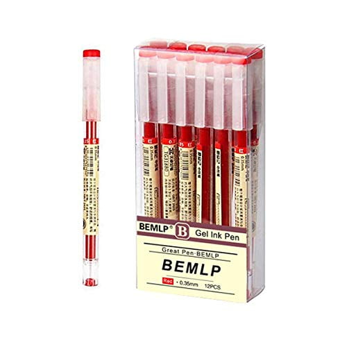 Bemlp Bolígrafo De Tinta De Gel Bolígrafos De Punta Extra Fina Bolígrafo De Tinta Líquida Roja De 0,35 Mm Bolígrafos De Punta Redonda De Secado Rápido Premium Para Suministros De Papelería De Oficina