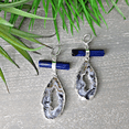 thumbnail image 2 of Oco Geode Slice w/ Blue Qtz Earrings 1"-2", 2 of 2