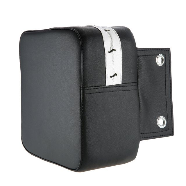 Almohadilla de boxeo para pared cuadrada en cuero negro 20x20x10cm - Ideal para entrenamiento de Muay Thai y artes marciales