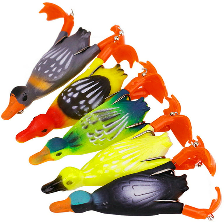 Yoone 10.5g 9.5cm Fishing Lure Duckling Double Propeller Silicone Floating Rotary Soft Bionic Lures for Fishing Lover, 2