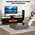thumbnail image 4 of EDTara Modern 70" Entertainment Center, 2-Tier TV Stand with 36 Inch Fireplace, LED Lighting, and Ample Storage, 4 of 6
