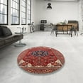 thumbnail image 4 of Ahgly Company Machine Washable Indoor Round Industrial Modern Light Copper Gold Area Rugs, 3' Round, 4 of 7