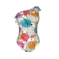 thumbnail image 5 of Wukai Easter Egg Chic One Shoulder Swimwear with Ruffle Design and Tummy Control Skirt: Fashionable, Supportive, Comfortable for Beach-Large, 5 of 7