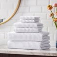 thumbnail image 2 of Hotel Style 6-Piece Egyptian Cotton Textured Bath Coordinate Towel Set, Arctic White, 2 of 7