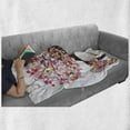 thumbnail image 5 of Butterflies Soft Flannel Fleece Throw Blanket, Girl a Heart of Enjoying Blossoms Summertime Fantasy Happy Animal Print, Cozy Plush for Indoor and Outdoor Use, 60" x 80", Multicolor, by Ambesonne, 5 of 5