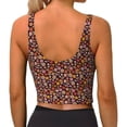 thumbnail image 4 of Picia 70s Groovy Hippie Retro Sports Bra for Women,Padded Strappy Sports Bras Medium Support Yoga Bra with Removable Cups,Running Yoga Bra-, 4 of 9