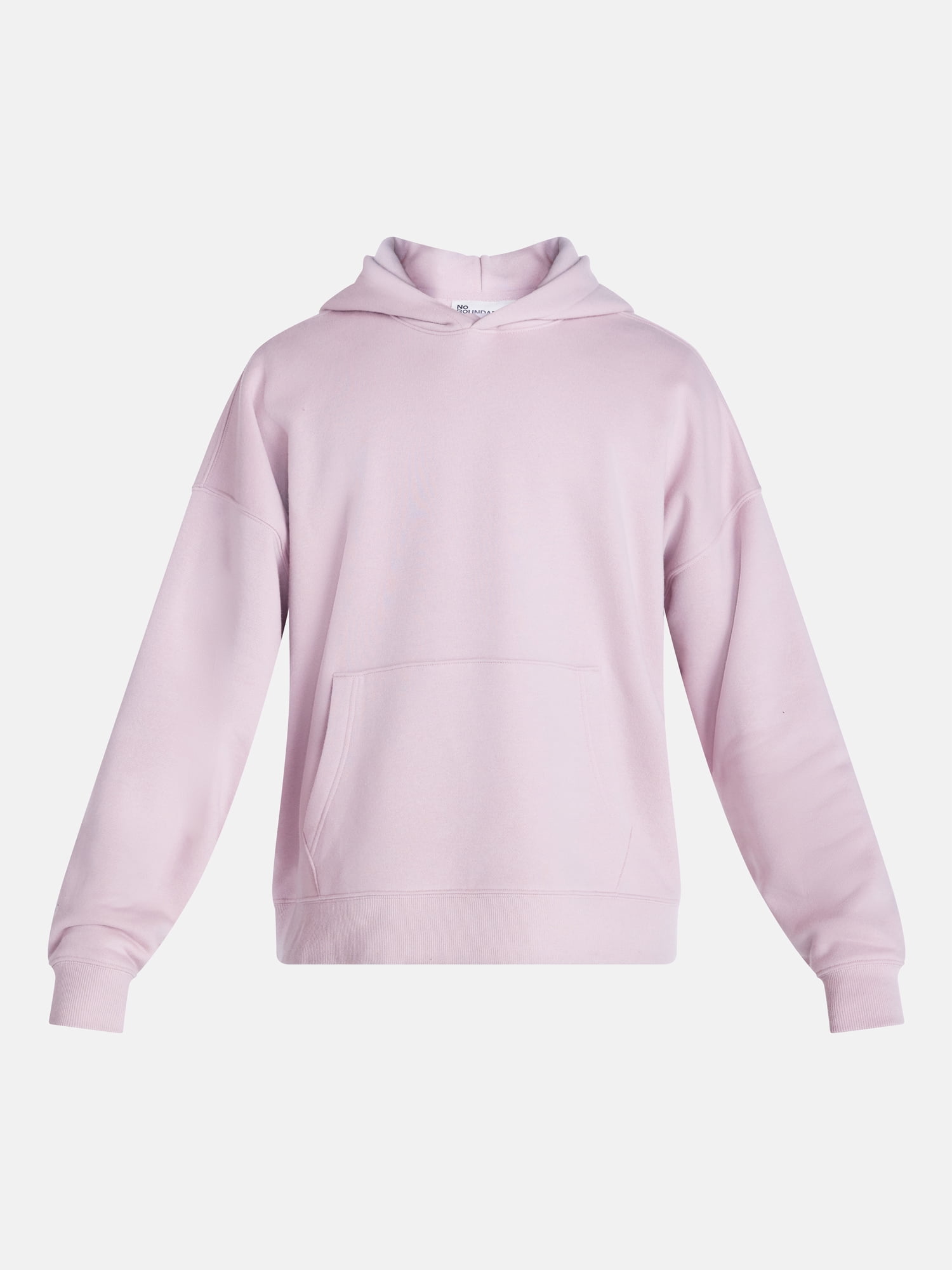 No Boundaries Boxy Fit Oversized Fleece Hoodie with Long Sleeves, Men's XS-4XLT