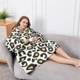 thumbnail image 5 of Oversized Wearable Blanket Hoodie,Black and Yellow Of Leopard Print Sherpa Blanket Hoodie with Super Pockets,Super Warm Fuzzy Pullover for Women & Men, 5 of 6