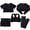 Black, variant on 5 Piece Yoga Set For Women, Complete Workout Outfit Gym Sets With Comfortable Stretch, Yoga Pants With Pockets, 2 Piece Sport Outfit, Pilates Athletic Active Wear