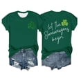 thumbnail image 3 of Uootdi Women's St Patrick's Day T-Shirt Lucky Irish Shamrock Clover Graphic Short Sleeve Crewneck Casual Tees Tops Gift, 3 of 7