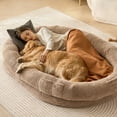 thumbnail image 1 of VEVOR Human Dog Bed 72x48x10in Large Human Size Dog Bed Washable Faux Rabbit Fur, 1 of 9