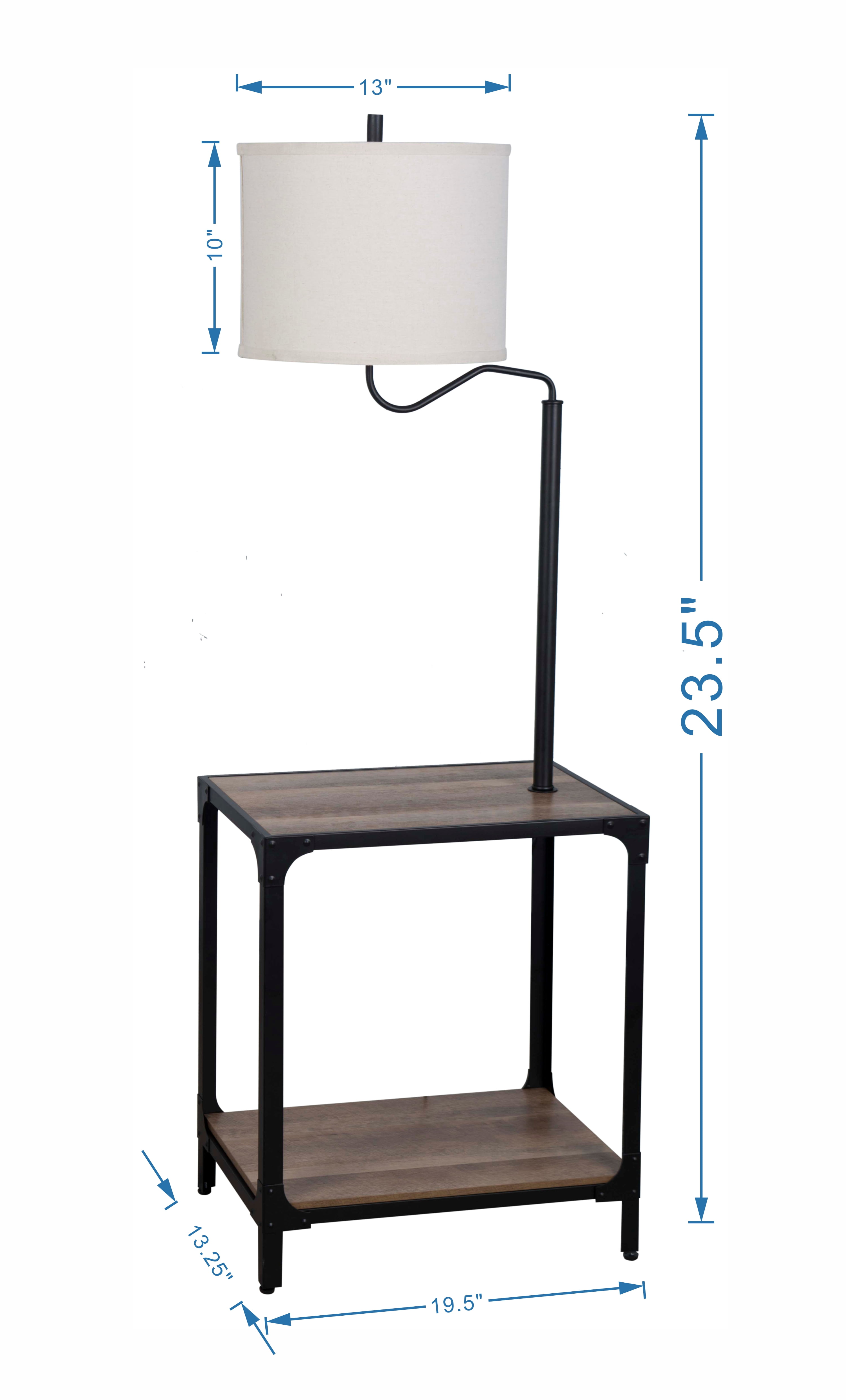 Better Homes And Garden 4 Foot 7 Inch End Table Floor Lamp With Usb Port Weathered And Black Finish Walmart Com Walmart Com