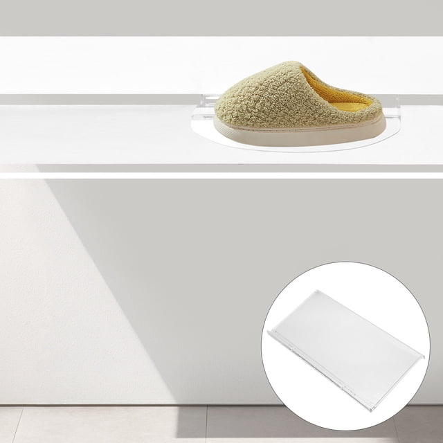 FUEENIRVA Wall Shoe Rack Mounted 4Pcs Clear PVC Floating Sneaker Display Shelves Home Use Retailers