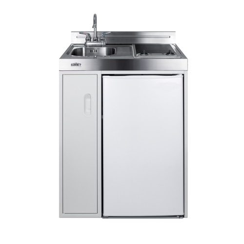 30" Wide All-In-One Kitchenette, White, Coil Burners