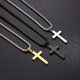 thumbnail image 3 of Bebetter Cross Necklace Men Steel Silver Black Gold Layer, 3 of 3