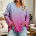 thumbnail image 2 of LIaqionyy Plus Size Tops for Womens V Neck Long Sleeve Casual Loose Blouse Fall Outfits Business Work Basic Tees Shirts, 2 of 6