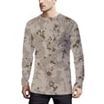 thumbnail image 1 of TSADFHJI T-Shirts Graphiques pour Hommes Chemises à Manches Longues Camouflage Imprimé Col Rond T-Shirt Col Rond Blouse Légère Hauts S Gris, 1 of 4