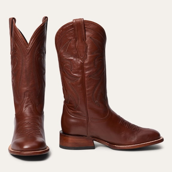 Men's Stetson Grange Leather Boots Handcrafted JBS Collection Brown