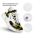 thumbnail image 3 of Three-dimensional, Yellow Flower, Black Background, Gold Walking Shoes for Men Woman Lightweight Tennis Fashion Elastic Sports Shoes Cushion Basketball Shoes, 3 of 7