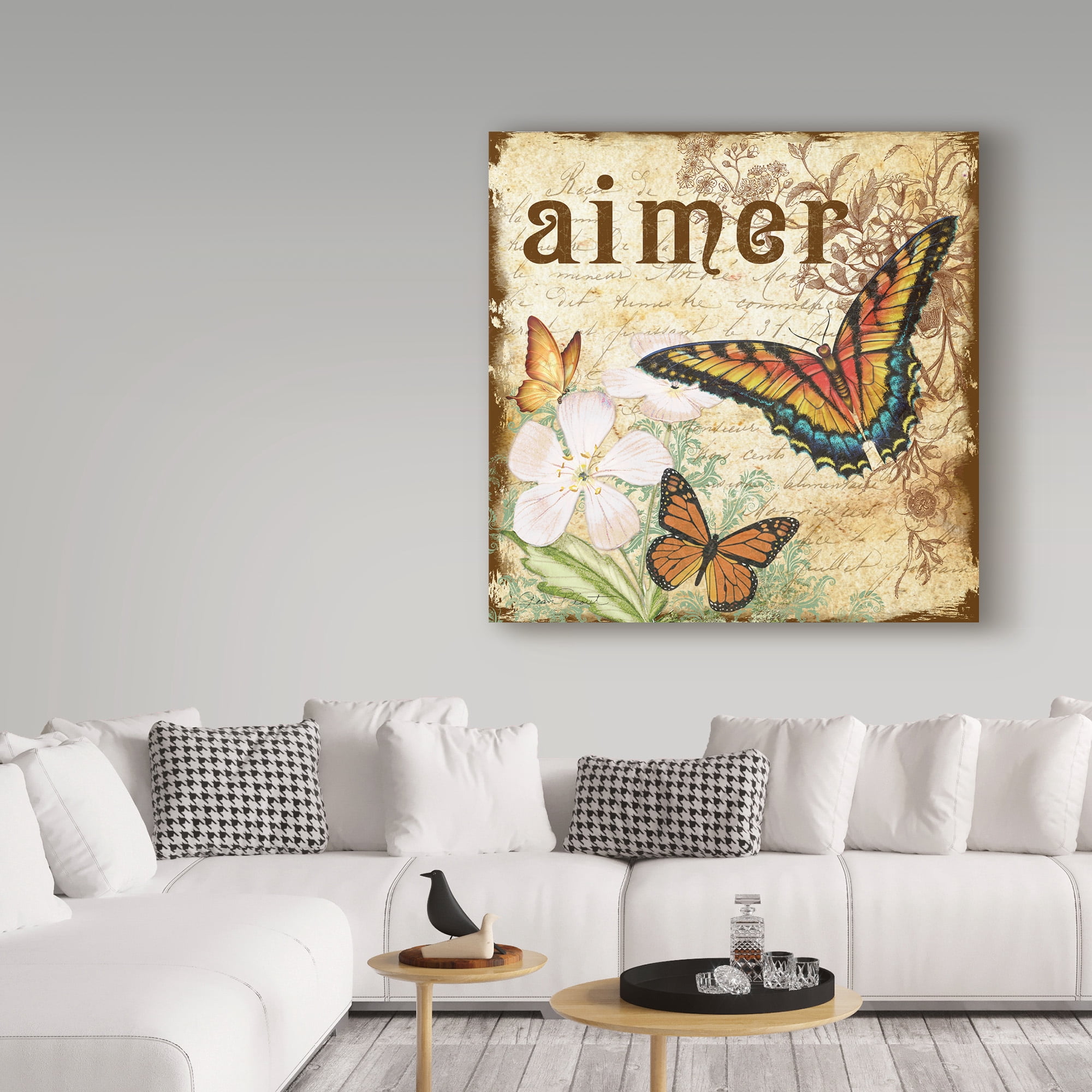 Trademark Fine Art 'Inspirational Butterflies' Canvas Art by Jean Plout